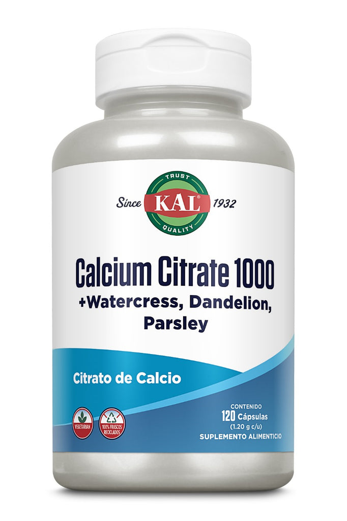 KAL Calcium Citrate (Citrato de Calcio) 1000 mg/120 cápsulas - FreshVitamins