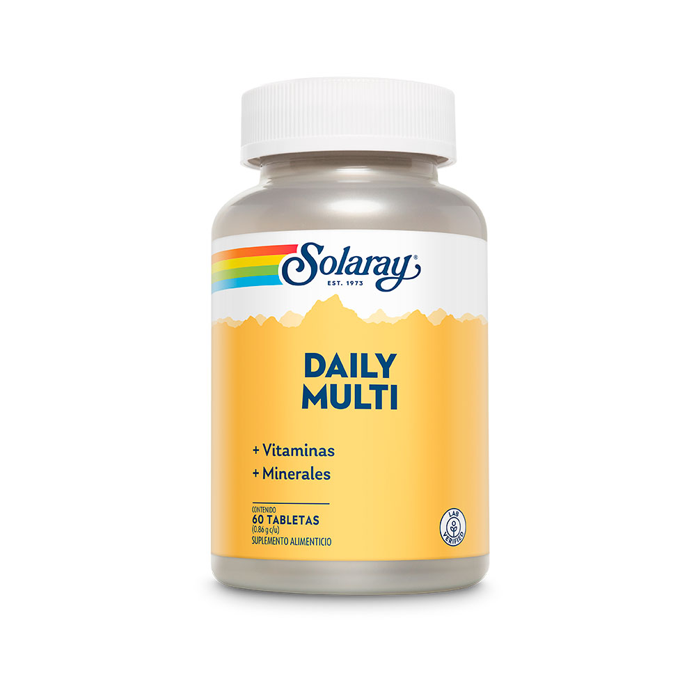 SOLARAY │Daily Multi- Multivitaminico +Ácido Fólico y Hierro ( 60 cápsulas veganas) - FreshVitamins